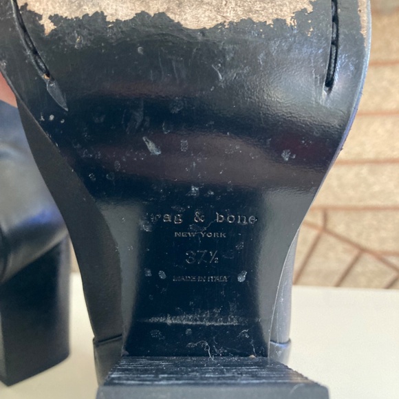 rag & bone Black Leather Heeled Boots Made in Italy Women’s Size 37.5 - Picture 8 of 10